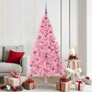 vidaXL Árvore de Natal Artificial Pré-iluminada Rosa 180 cm PVC