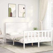 vidaXL Cama sem colchão 140x190 cm madeira de pinho maciça branco