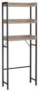 Prateleira para vaso sanitário VASAGLE, prateleira para banheiro, prateleira para máquina de lavar com 3 prateleiras abertas, economiza espaço, fácil montagem, design industrial, cinza-preto BTS002B02