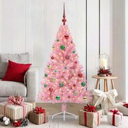 vidaXL Árvore de Natal Artificial Pré-iluminada Rosa 150 cm PVC