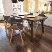 vidaXL Cadeiras jantar 4 pcs madeira curvada e tecido cinzento-escuro