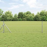 vidaXL Cerca Euro da com 7 postes de 0,8 x 10m em aço galvanizado