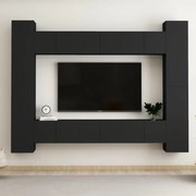 Móvel de TV de Parede Katarina de 10 Módulos S - Preto - Design Modern