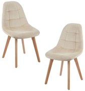 Pack 2 Cadeiras Kelen Veludo - Beige