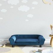 vidaXL Sofá infantil 70x45x26 cm veludo azul