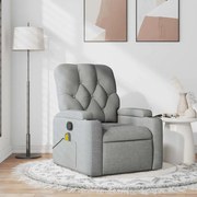 Poltrona de massagens reclinável tecido cinzento-claro