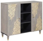 vidaXL Buffet Cinza e Ouro 90 x 33 x 75 cm Madeira de manga maciça