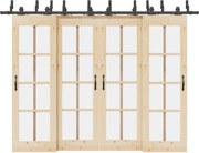 vidaXL Kit de ferragens para porta deslizante 305 cm aço preto