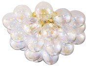 Candeeiro de Teto Design Latão com Vidro Arco-Íris 6 Luzes - Uvas Design