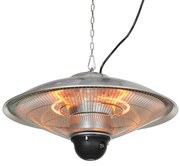 Outsunny Aquecedor de Jardim Elétrico 1010W/1200W Infravermelho com Controlo Remoto 2 Níveis de Calor Proteção IP44 Ø58,5x33cm Prata | Aosom Portugal