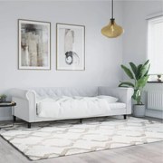 vidaXL Sofá-cama 90x200 cm couro artificial branco