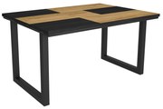 Mesa de sala de jantar | 6 pessoas | 140 | Robusto e estável graças à sua estrutura e pernas sólidas | Ideal para reuniões familiares | Oak e Black |