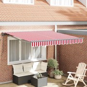 Toldo Retrátil Listrado Vermelho e Branco 300x250 cm Metal