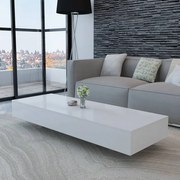 vidaXL Mesa de centro, branco brilhante
