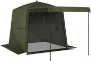 Outsunny Pavilhão 2x2m À prova d'água Estável Resistente ao Inverno Pop-up Pavilhão Dobrável com 4 Laterais Janelas de Malha Porta Frontal UV 30+ | Aosom Portugal