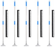 vidaXL Rodo de chão 5 pcs 75x119,5 cm aço e borracha