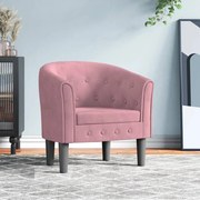 vidaXL Poltrona veludo rosa