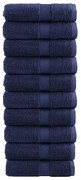 vidaXL Toalhas bidé premium SOLUND 10pcs 30x50 cm 600gsm azul-marinho