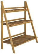 Outsunny Suporte para Plantas de Madeira com 3 Níveis Dobrável Suporte para Vasos de Plantas para Interior e Exterior 80x37x93 cm Madeira | Aosom Portugal