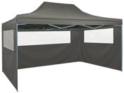 Tenda 3x4 m Paddock Dobrável Pop-Up com Estrutura em Aço - Cinzento