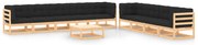 10 pcs conj. lounge jardim c/ almofadões antracite pinho maciço