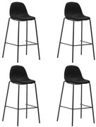 Cadeiras de bar 4 pcs tecido preto