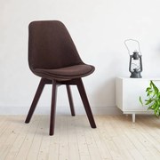 Cadeira de cozinha e sala de jantar Borneo em tecido com estrutura em Cor Nogueira 48 x 84 x 55 cm Castanho