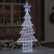 vidaXL Árvore de Natal com 240 LEDs Branco frio 180 cm Acrílo