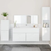vidaXL 4 pcs conjunto móveis casa de banho derivados de madeira branco