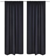 Cortinas pretas blackout 2 peças 135 x 245 cm