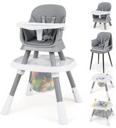 Cadeira alta conversível 16 em 1 para bebês com bandeja removível e cinto de segurança de 5 pontos - Azul