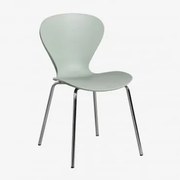 Stackable Dining Chair Uit Cinza Cromado & Polipropileno Tropa - Sklum