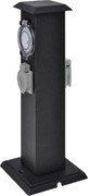 Coluna tomada para jardim com timer, preta