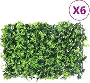  vidaXL Vedação de folhas artificiais 6 pcs 40x60 cm verde