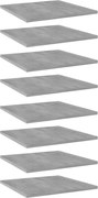vidaXL Prateleiras para estante 8 pcs derivados de madeira cinza