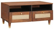 vidaXL Mesas de centro com gaveta com prateleira com armazenamento Castanho 80 x 54 x 40 cm