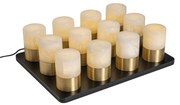 Conjunto de 12 Candeeiros de Mesa Recarregáveis Dourados RGBW Incl. Estação de Carregamento - Alessia