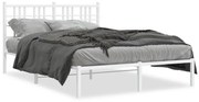 Estrutura de cama com cabeceira 140x200 cm metal branco