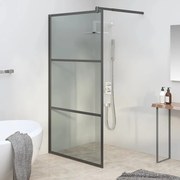 vidaXL Divisória de chuveiro preto 100x195 cm vidro ESG escuro