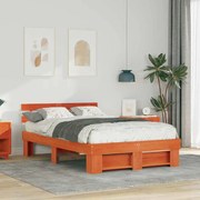 vidaXL Estrutura da Cama com cabeceira Castanho-mel 140 x 190 cm
