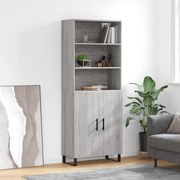vidaXL Armário alto 69,5x34x180 cm derivados de madeira sonoma cinza