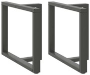 Pés para mesa de jantar em forma de T, 2 peças, antracite, 90x35x(72-7