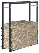 vidaXL Suporte para lenha 80x25x100 cm aço preto