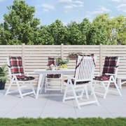 vidaXL Almofadões cadeira encosto alto 4 pcs oxford xadrez vermelho