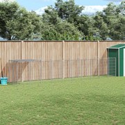 vidaXL Canil para cães 6,05 m² aço prateado