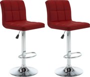 vidaXL Bancos de bar 2 pcs couro artificial vermelho tinto