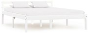 vidaXL Estrutura de cama 140x200 cm madeira pinho maciço branco