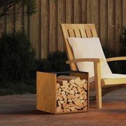 vidaXL Rack Lenha 40x40x40 cm aço resistente às intempéries