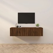 Móveis de TV de parede 2 pcs 80x34,5x40 cm carvalho castanho