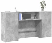 vidaXL Balcão de recepção 200x50x103,5 cm madeira cinza cimento